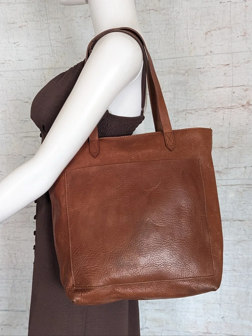Madewell Brown Leather Tote Bag